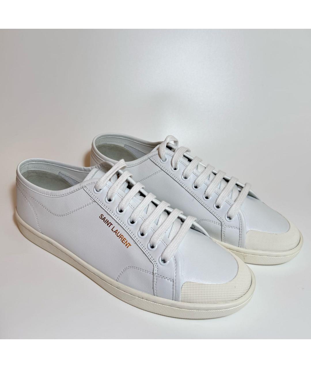 SAINT LAURENT Белые кожаные кеды, фото 5