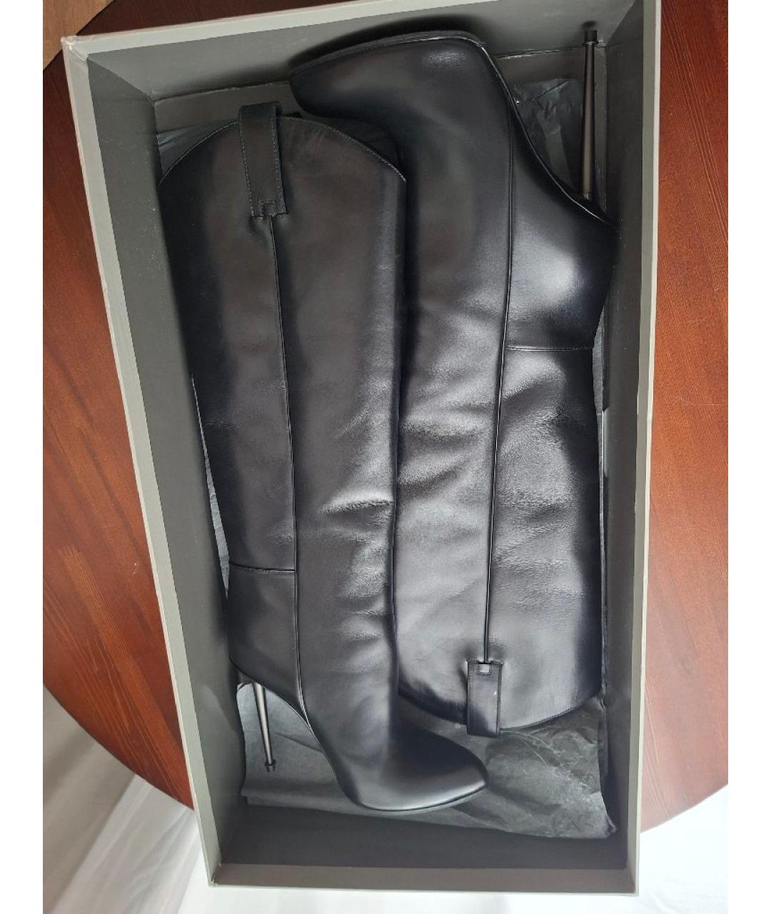 TOM FORD Черные кожаные сапоги, фото 7