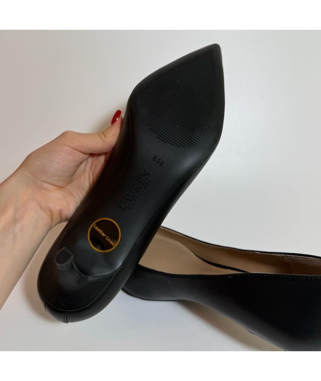 RALPH LAUREN Черные кожаные туфли, фото 4