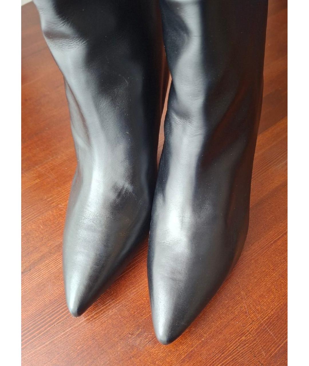 STUART WEITZMAN Черные кожаные сапоги, фото 3