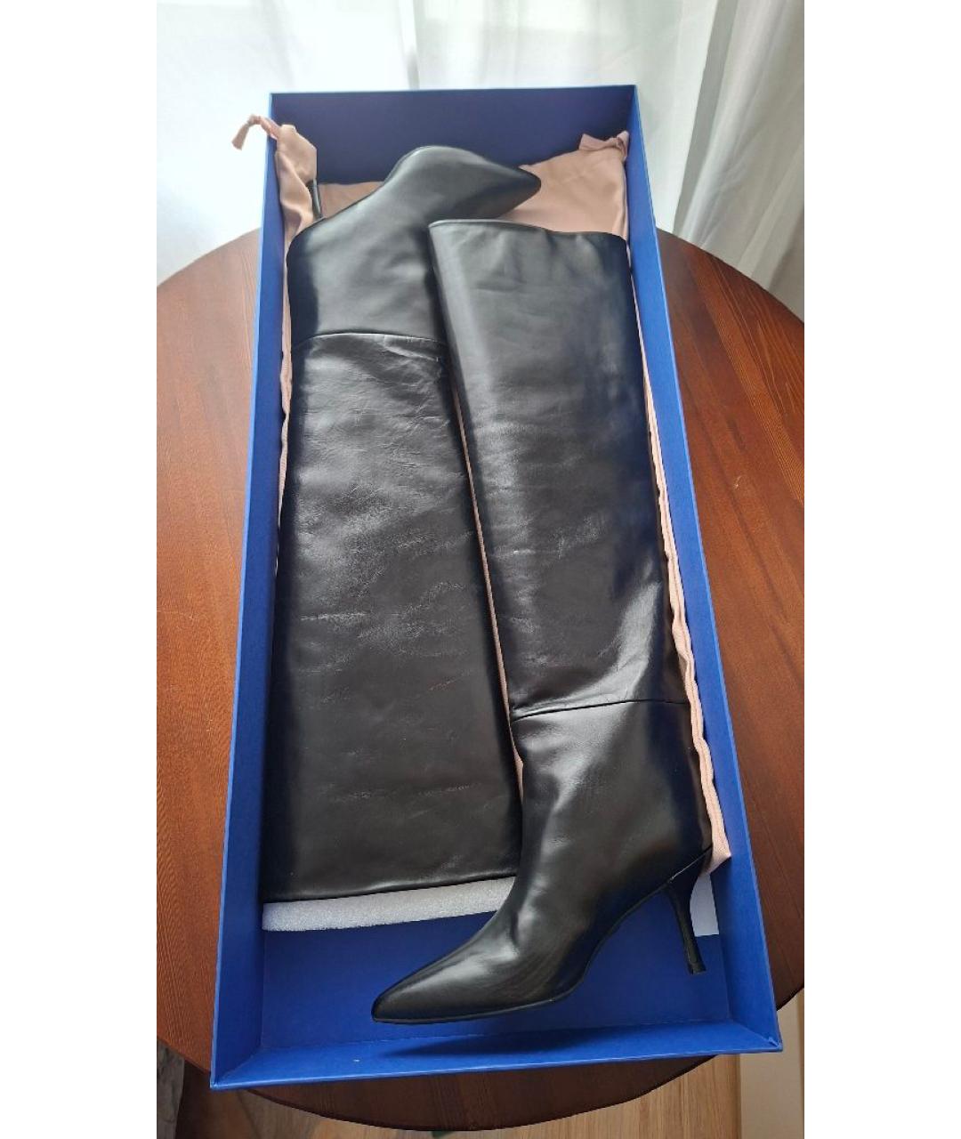 STUART WEITZMAN Черные кожаные сапоги, фото 8
