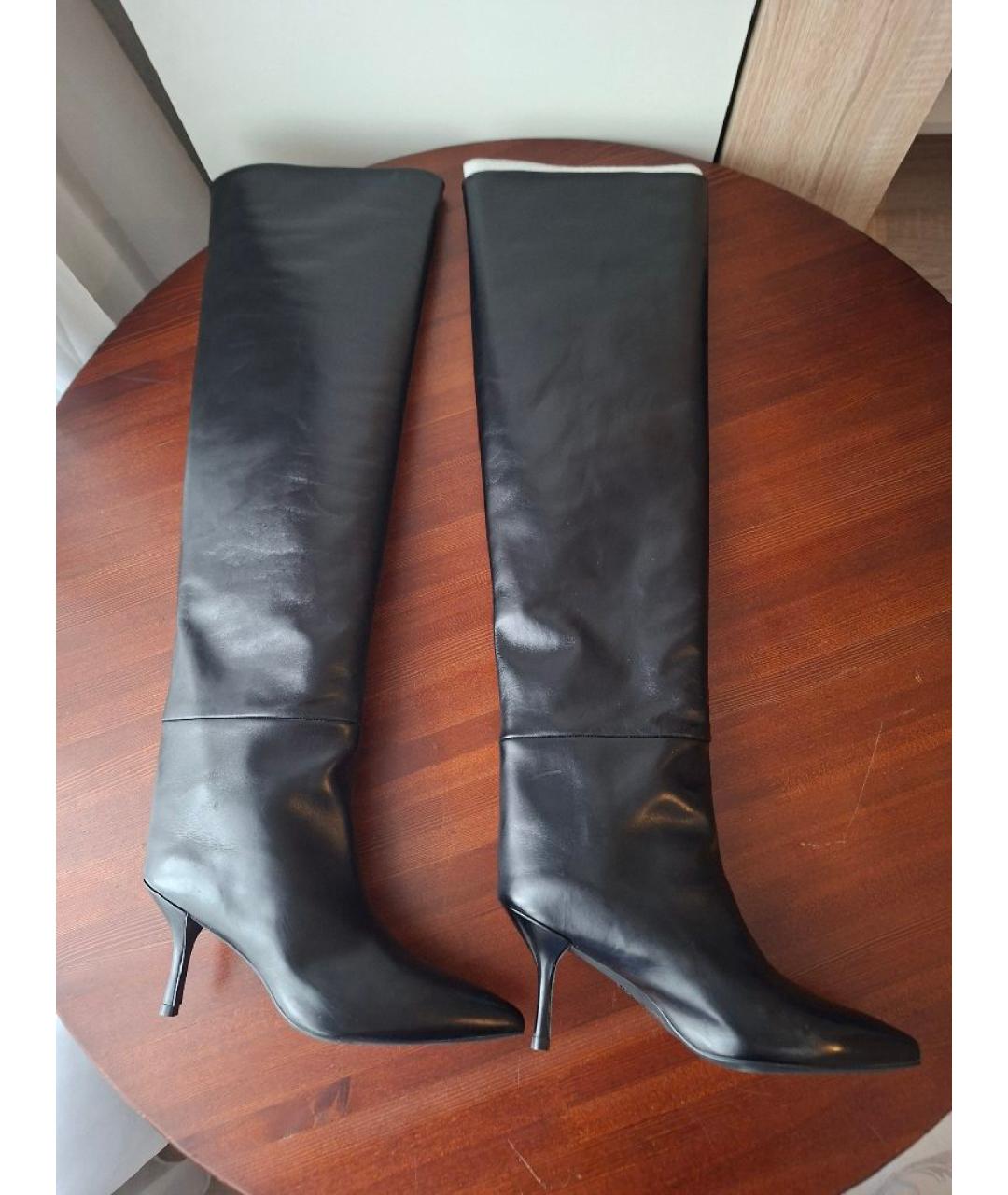 STUART WEITZMAN Черные кожаные сапоги, фото 6