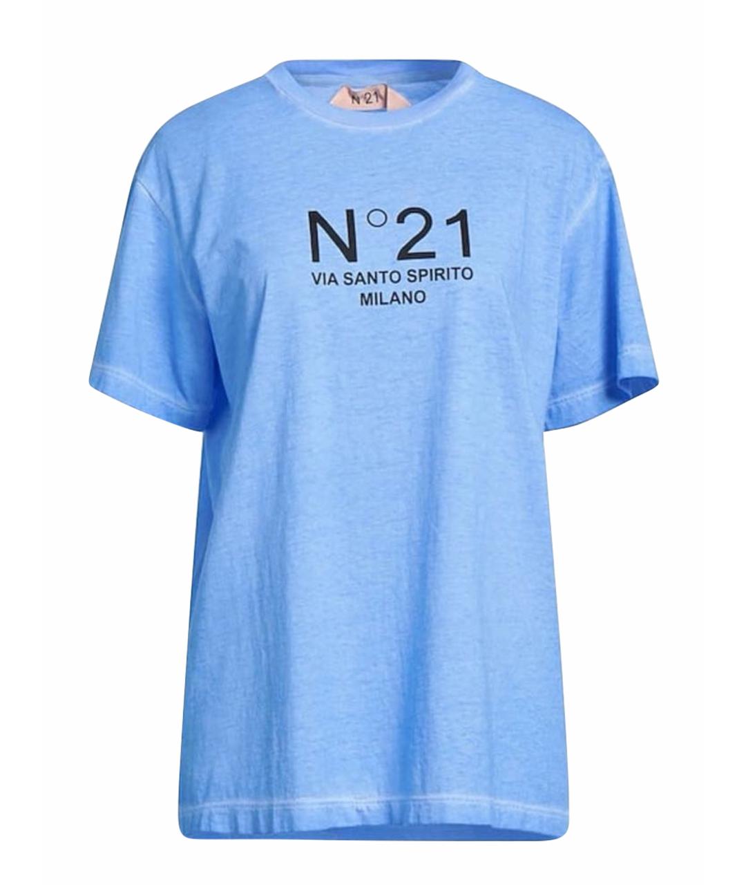NO. 21 Голубая хлопковая футболка, фото 1