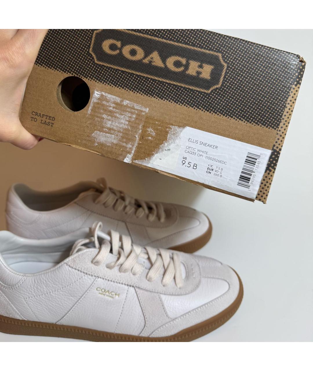 COACH Белые кожаные кеды, фото 4