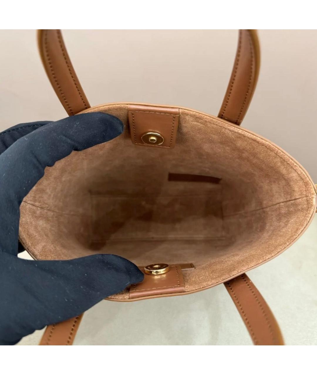 SAINT LAURENT Коричневая кожаная сумка через плечо, фото 5