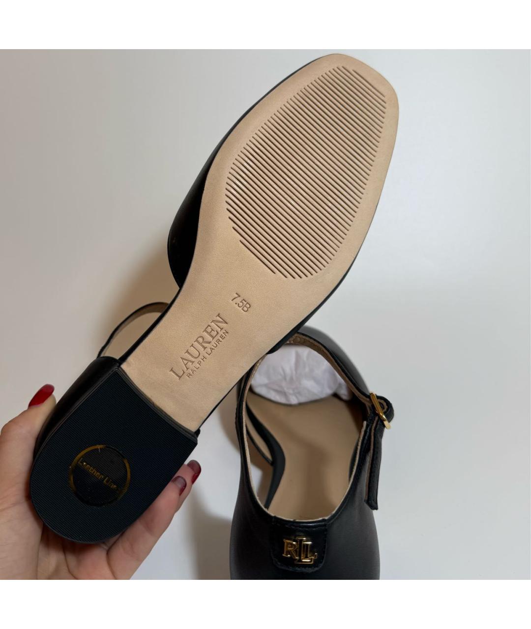 RALPH LAUREN Черные кожаные туфли, фото 5