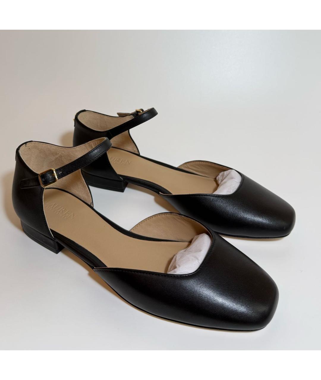 RALPH LAUREN Черные кожаные туфли, фото 3