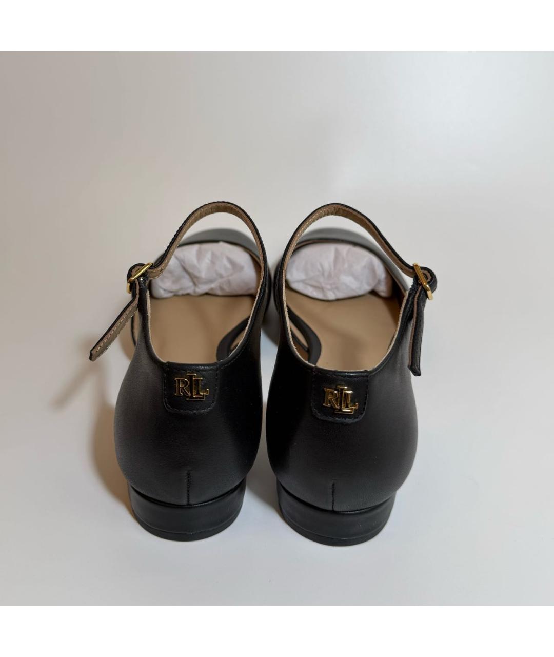 RALPH LAUREN Черные кожаные туфли, фото 4