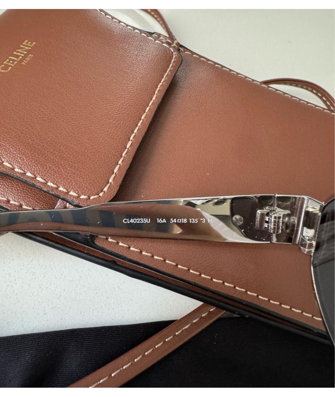 CELINE Серебряные металлические солнцезащитные очки, фото 8