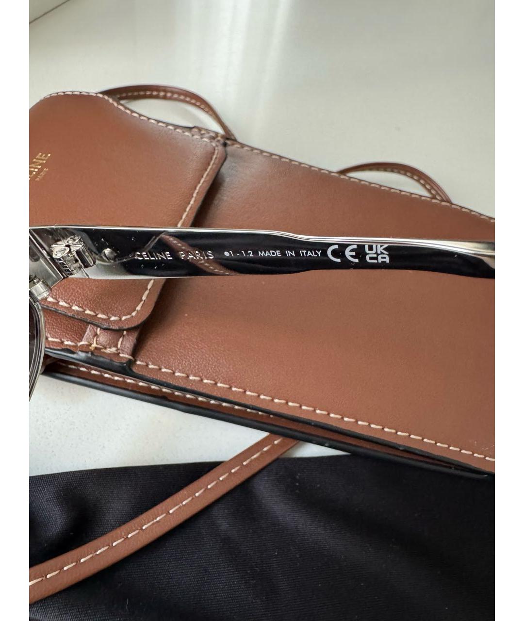 CELINE Серебряные металлические солнцезащитные очки, фото 7