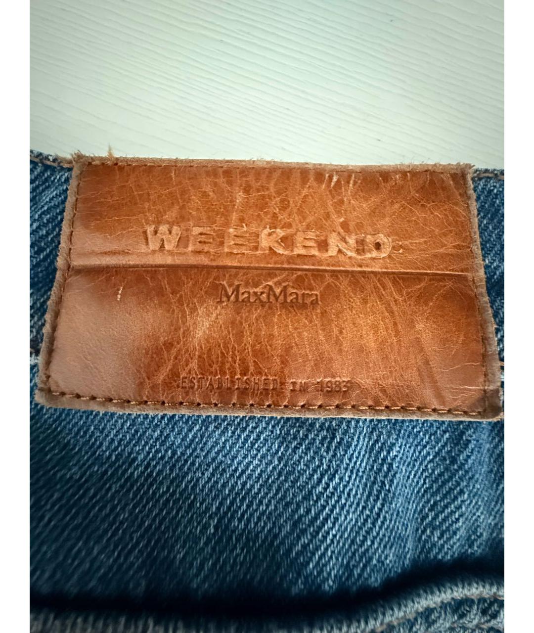 WEEKEND MAX MARA Синие хлопковые прямые джинсы, фото 3