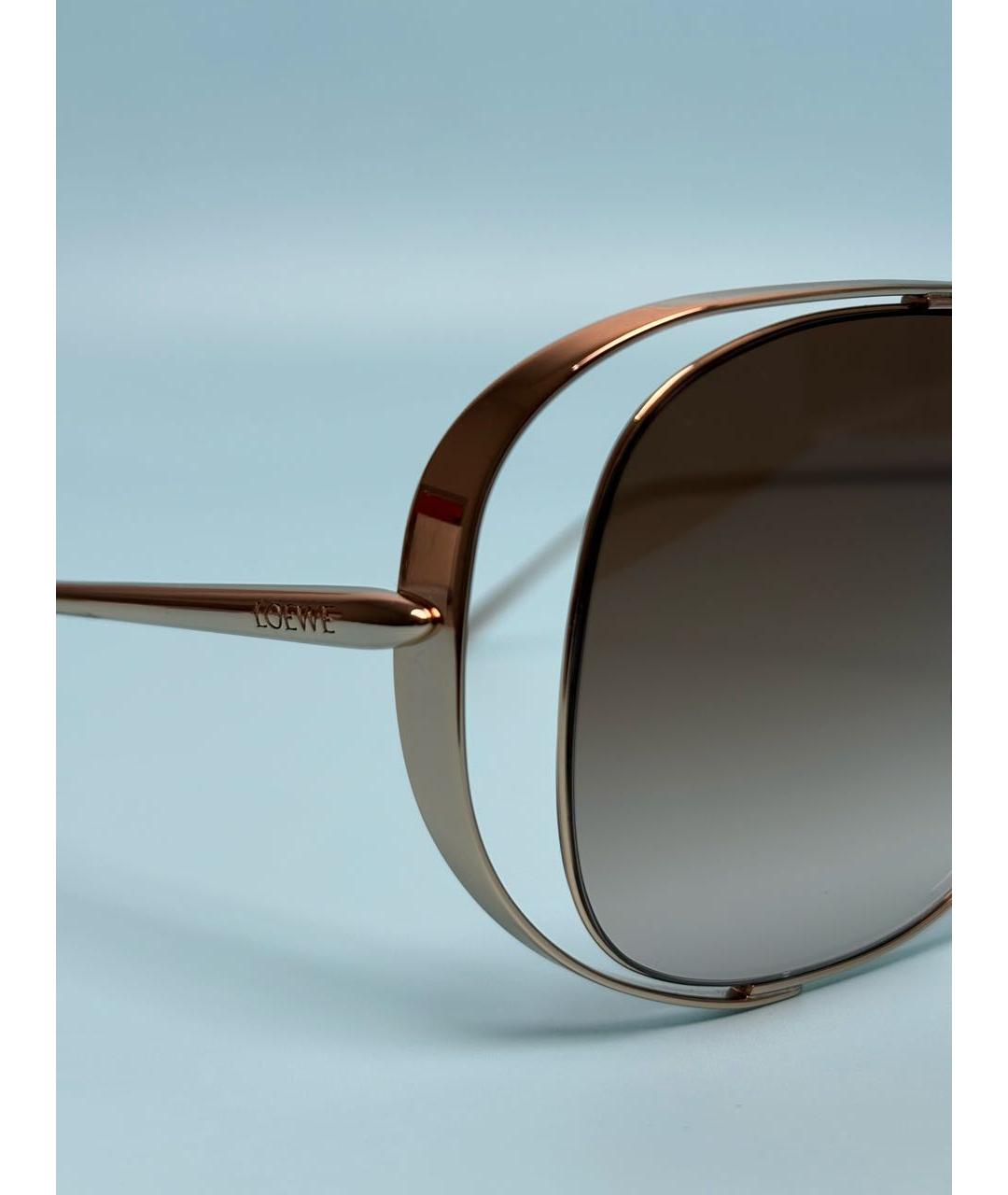 LOEWE Коричневые металлические солнцезащитные очки, фото 3