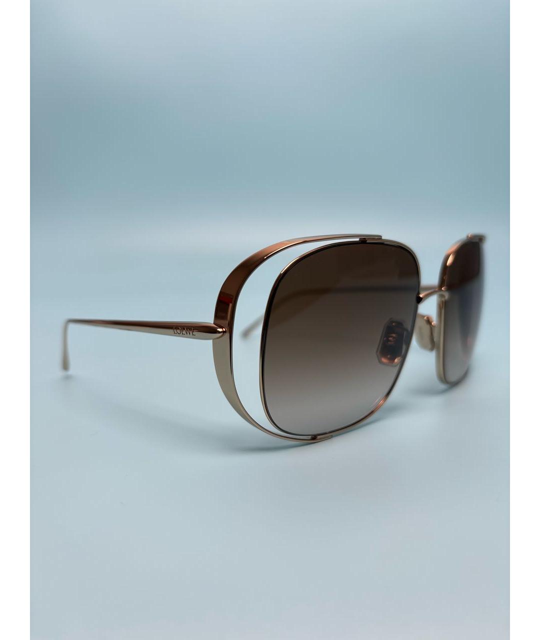 LOEWE Коричневые металлические солнцезащитные очки, фото 2