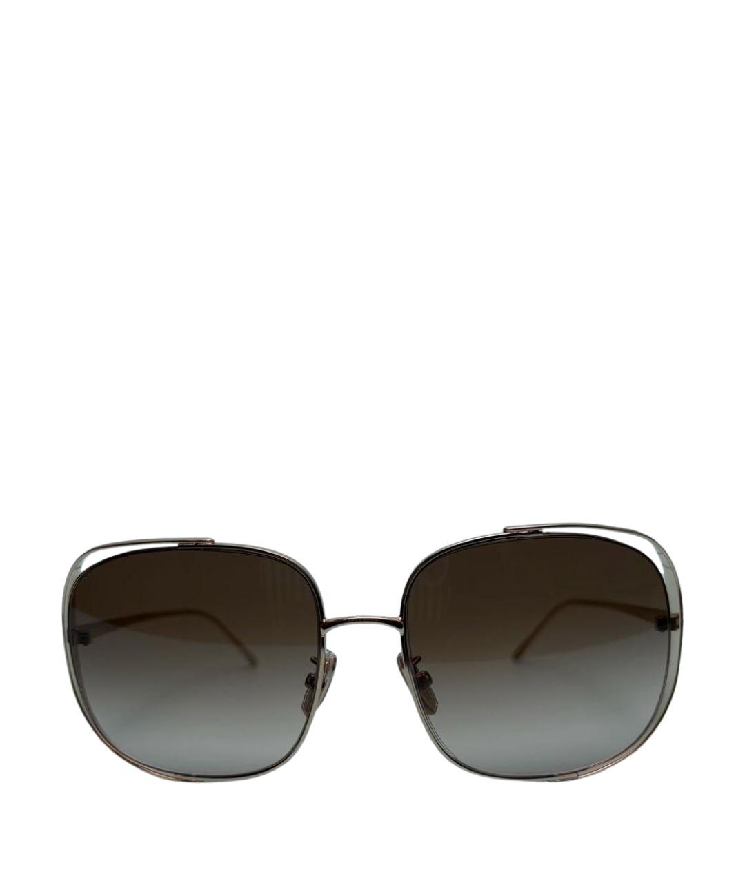 LOEWE Коричневые металлические солнцезащитные очки, фото 1