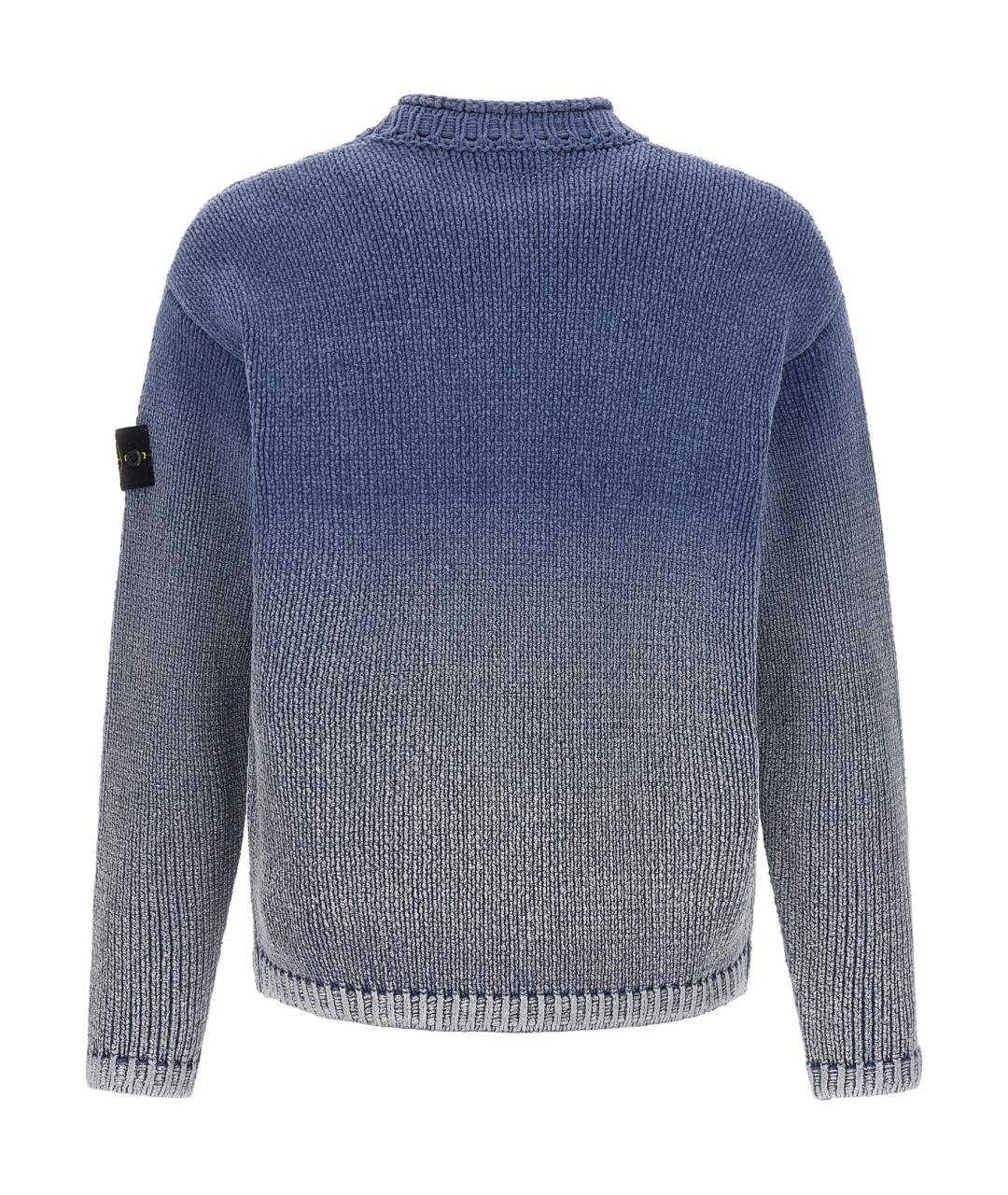 STONE ISLAND Голубой хлопковый джемпер / свитер, фото 2