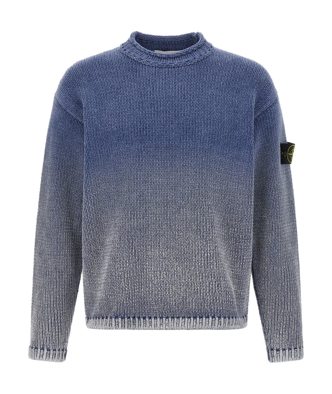 STONE ISLAND Голубой хлопковый джемпер / свитер, фото 1