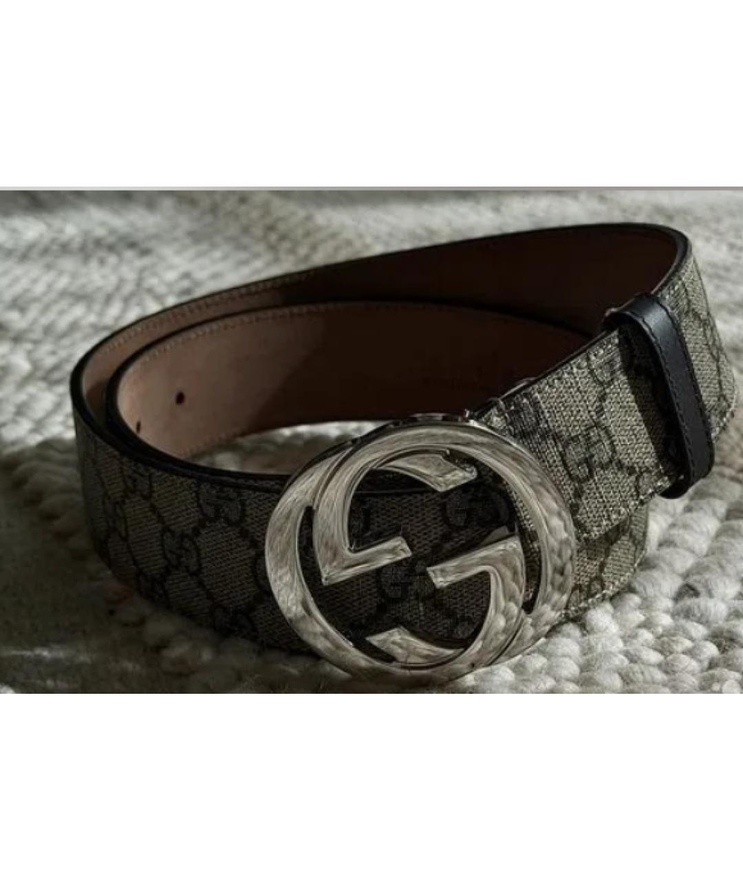 GUCCI Бежевый кожаный ремень, фото 3