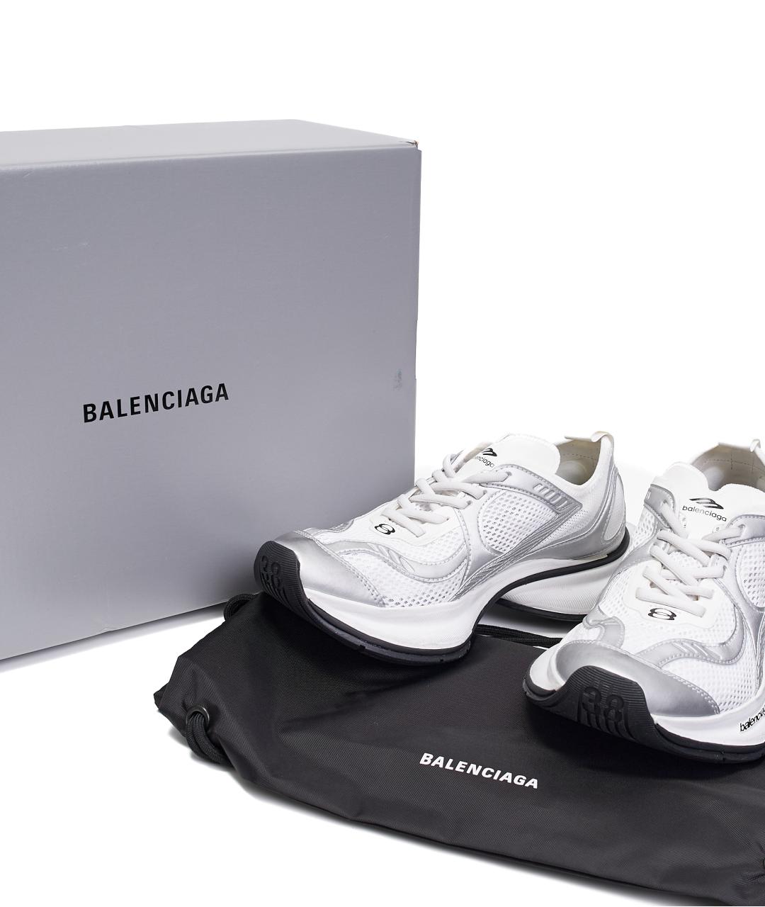 BALENCIAGA Белые кожаные кроссовки, фото 7