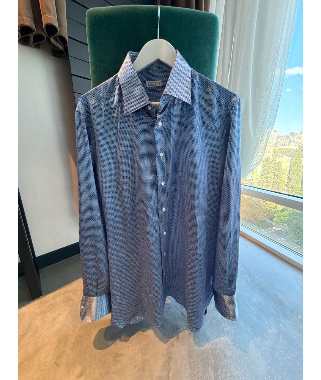 ZILLI Синяя шелковая кэжуал рубашка, фото 5