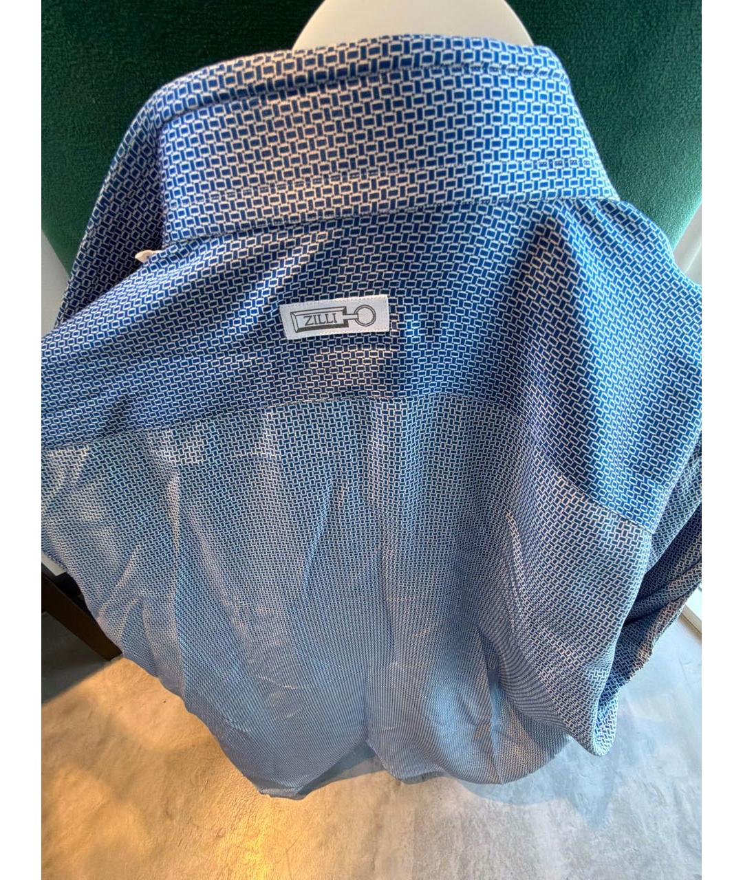 ZILLI Синяя шелковая кэжуал рубашка, фото 3