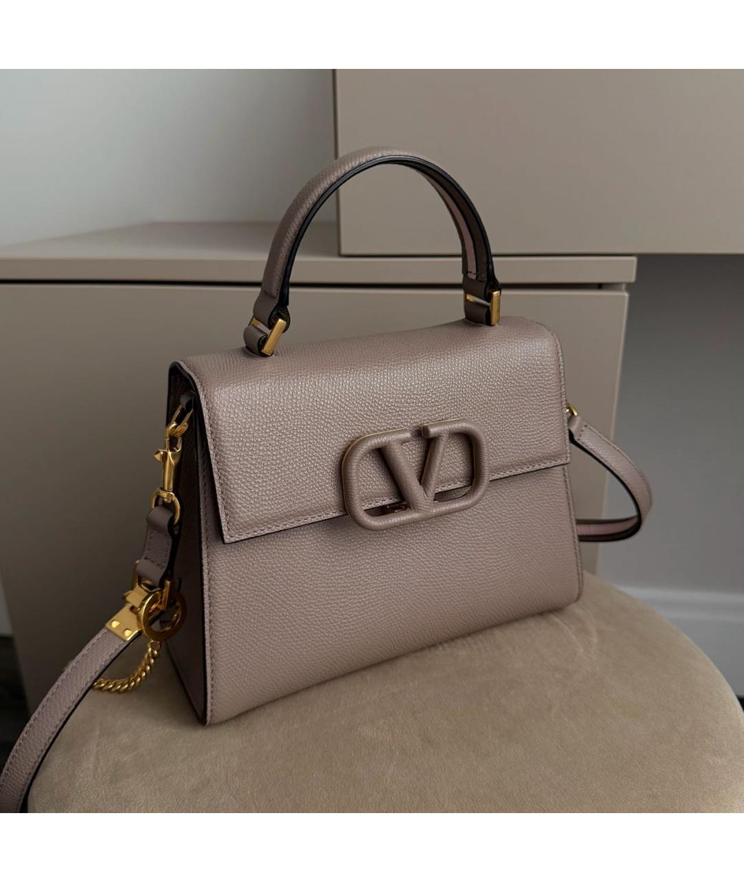 RED VALENTINO Бежевая кожаная сумка через плечо, фото 2