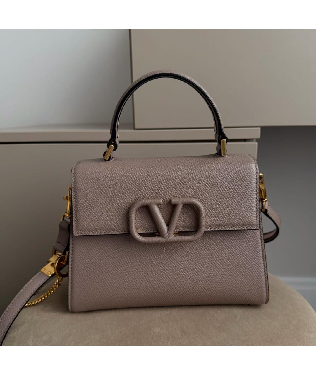 RED VALENTINO Бежевая кожаная сумка через плечо, фото 5