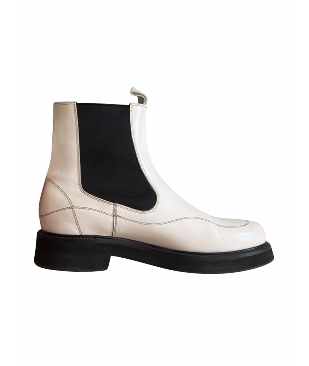 OFF-WHITE Белые кожаные полусапоги, фото 1