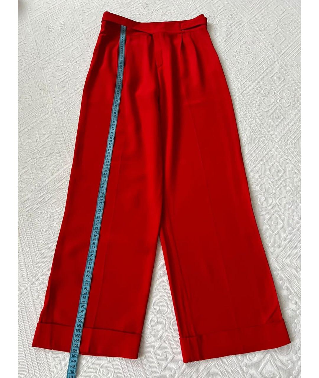 VALENTINO Красные прямые брюки, фото 7