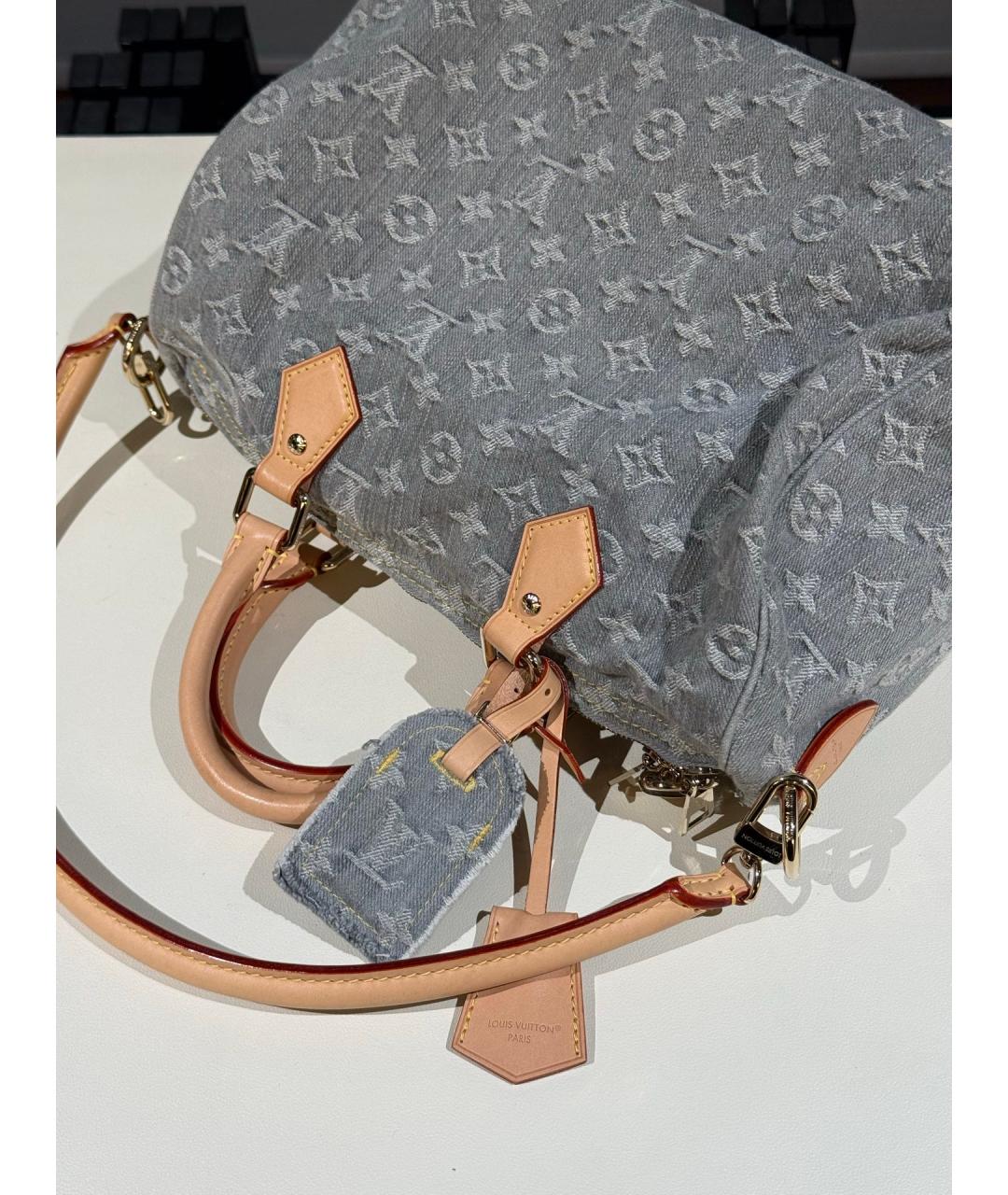LOUIS VUITTON Серая деним сумка тоут, фото 9