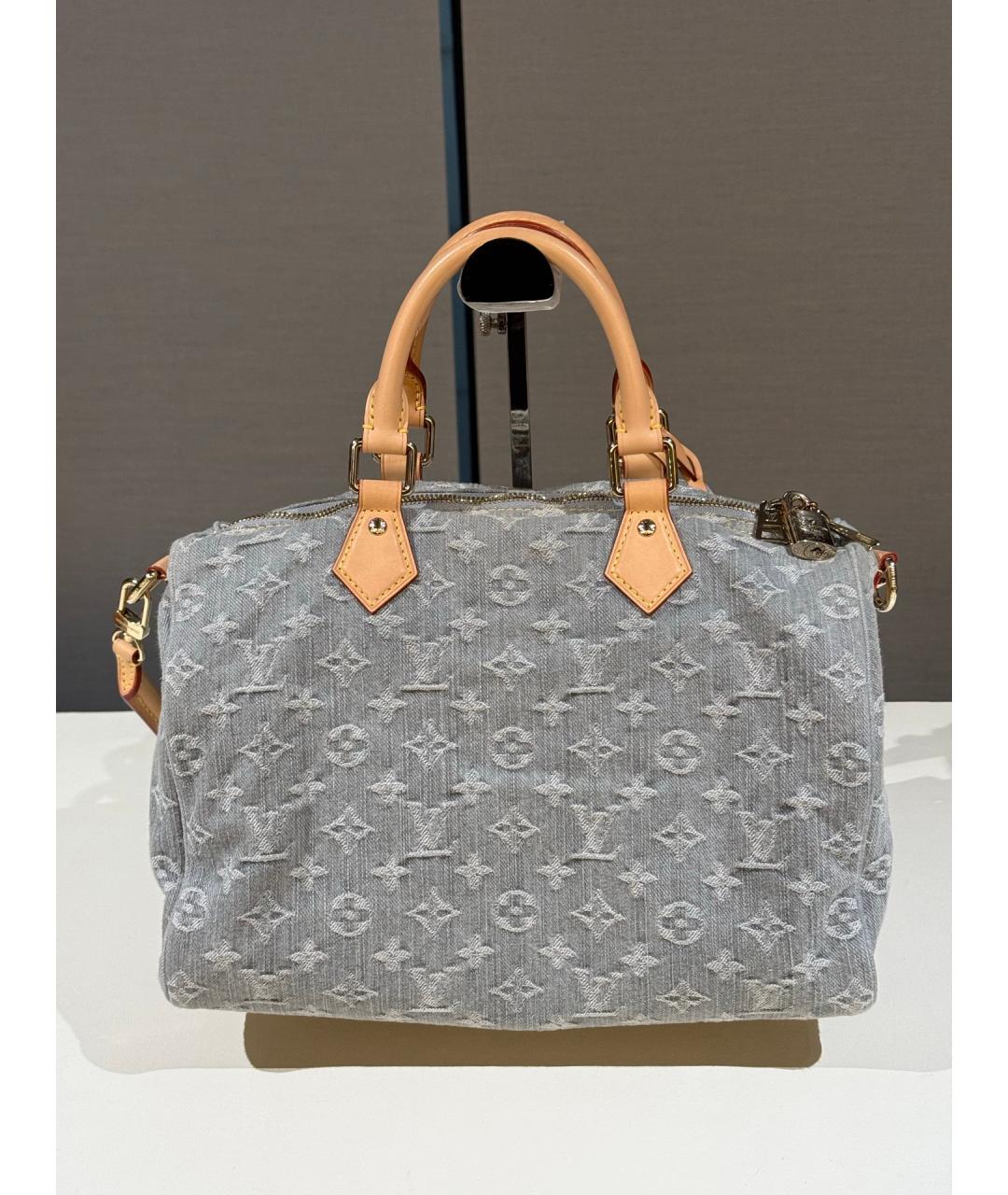LOUIS VUITTON Серая деним сумка тоут, фото 5