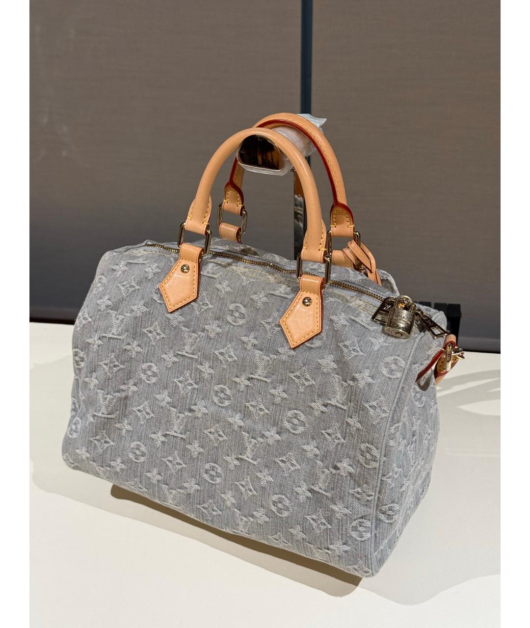 LOUIS VUITTON Серая деним сумка тоут, фото 6