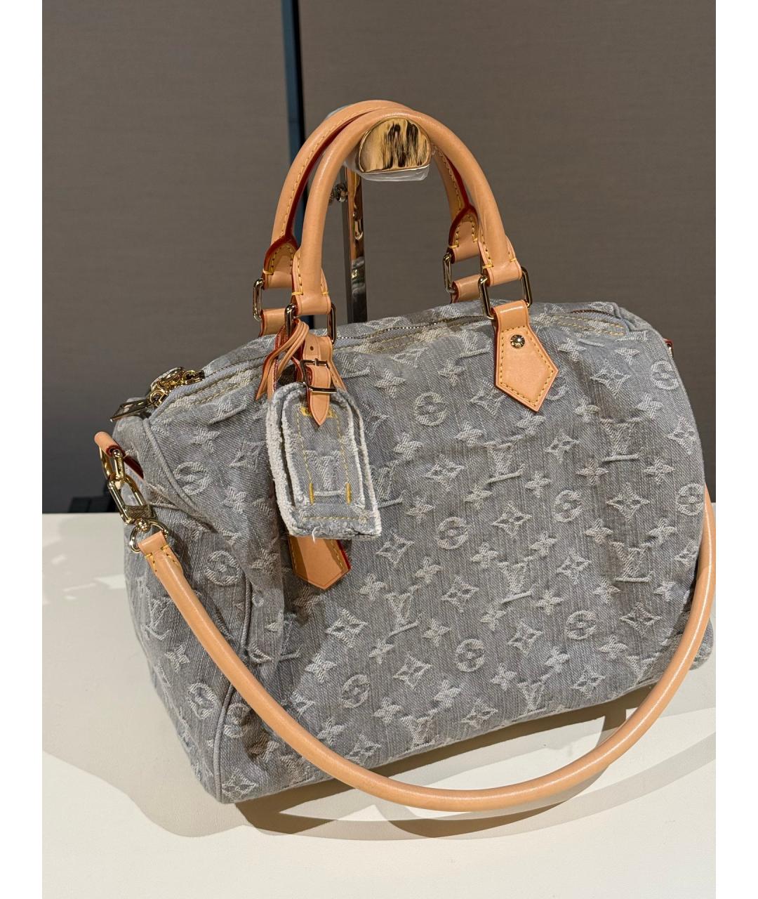 LOUIS VUITTON Серая деним сумка тоут, фото 3