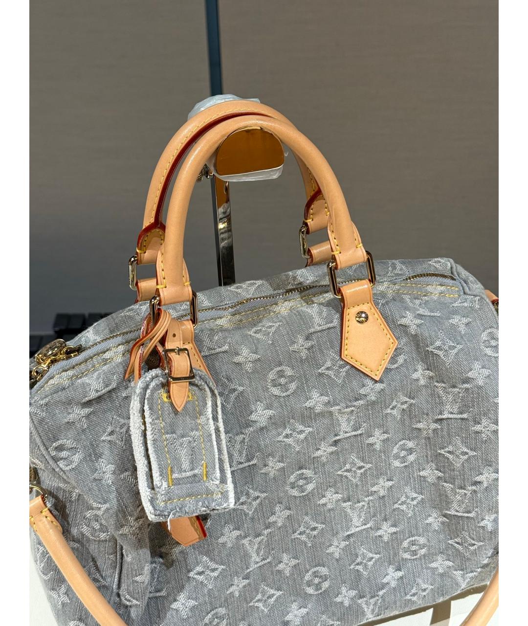 LOUIS VUITTON Серая деним сумка тоут, фото 4