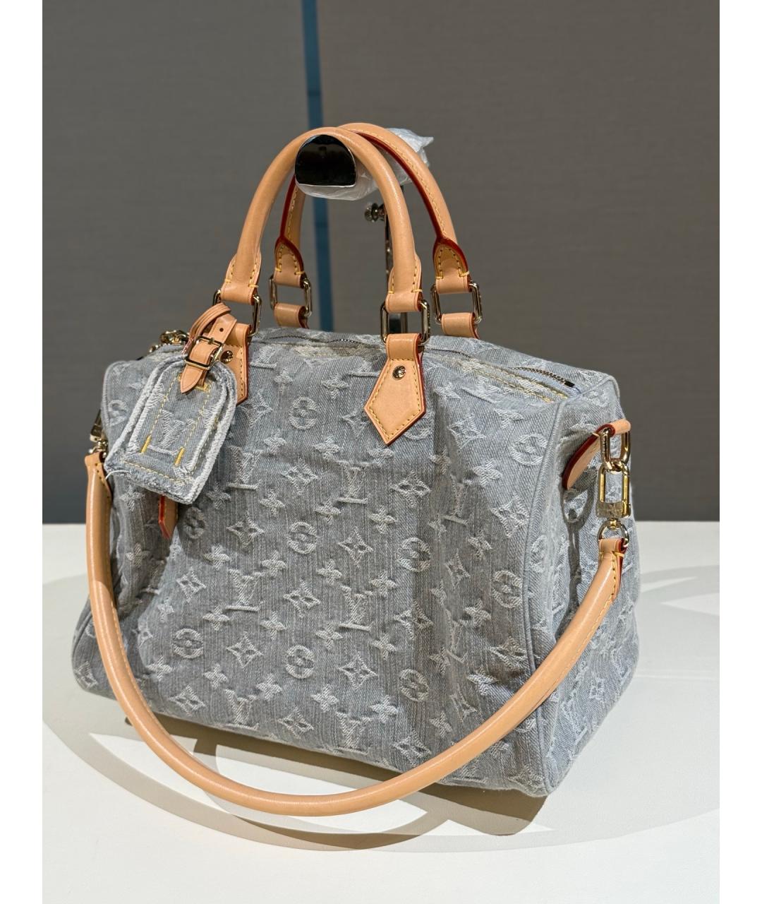 LOUIS VUITTON Серая деним сумка тоут, фото 2