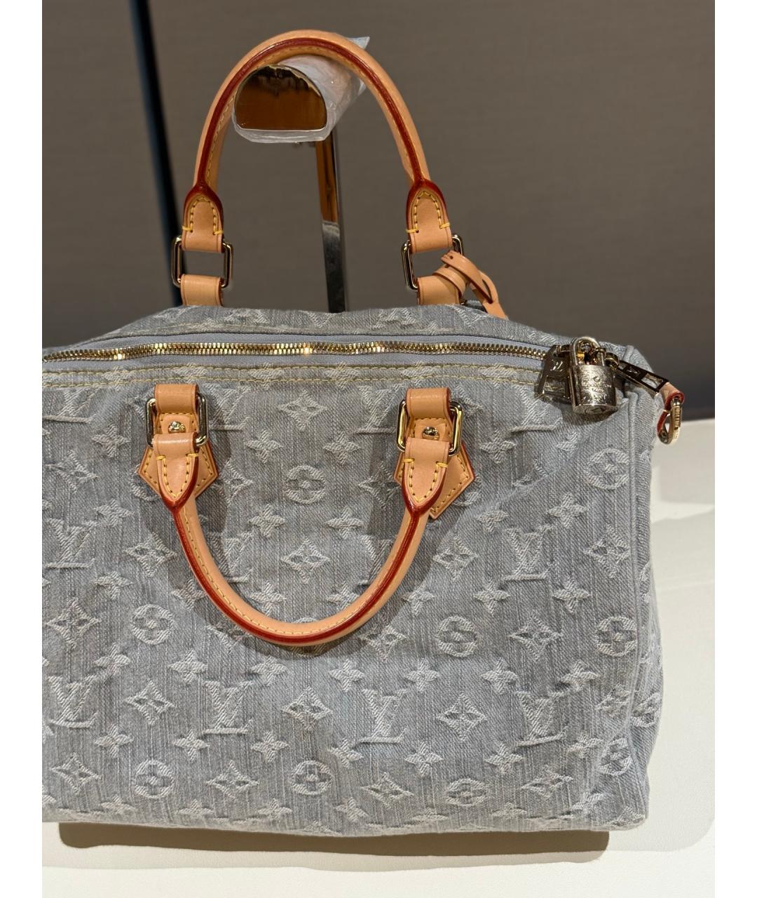 LOUIS VUITTON Серая деним сумка тоут, фото 7