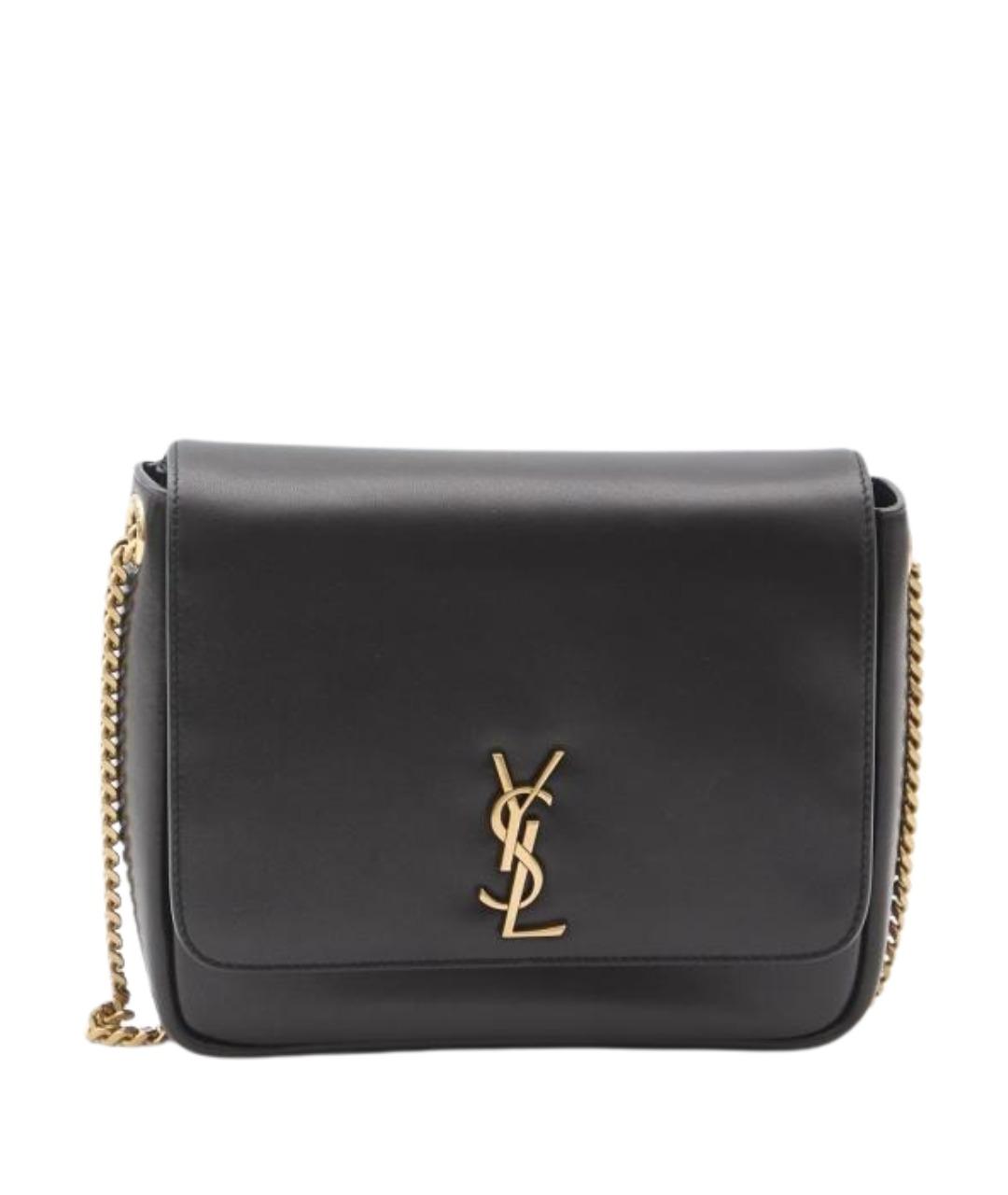 SAINT LAURENT Черная кожаная сумка через плечо, фото 1