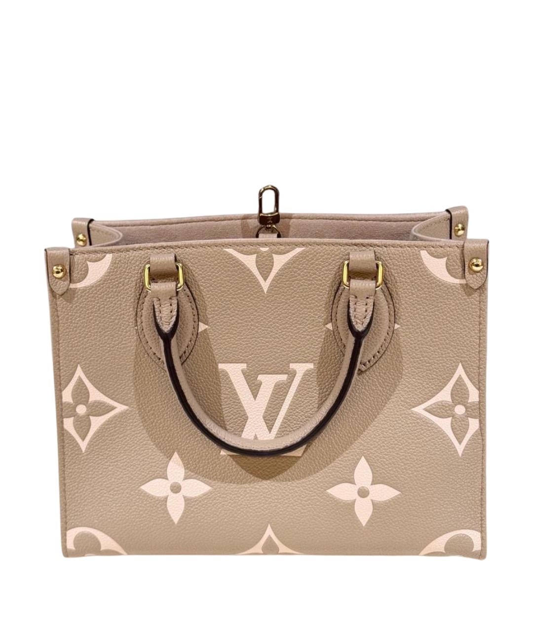 LOUIS VUITTON Бежевая кожаная сумка с короткими ручками, фото 1