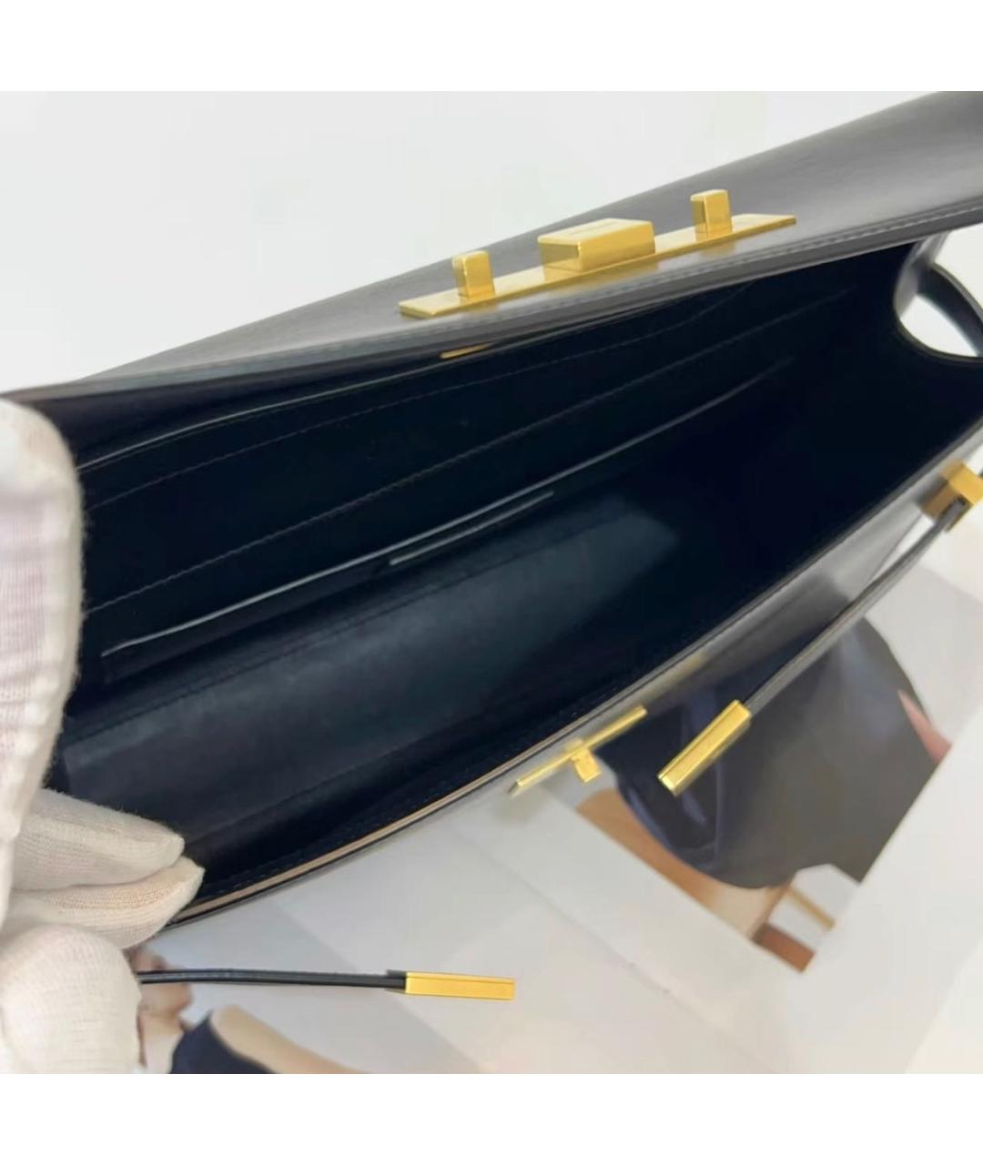 SAINT LAURENT Черная кожаная сумка через плечо, фото 7