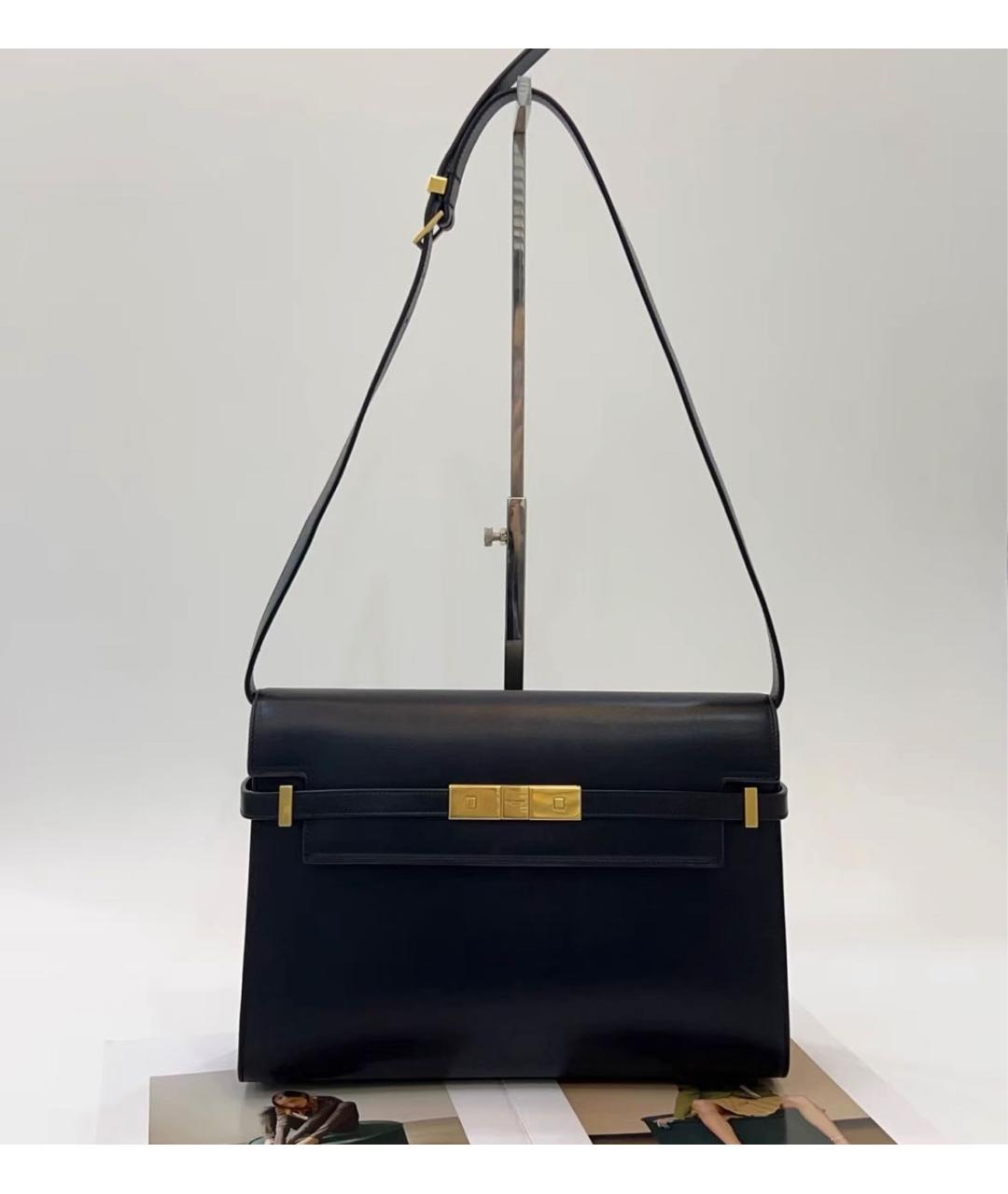 SAINT LAURENT Черная кожаная сумка через плечо, фото 9