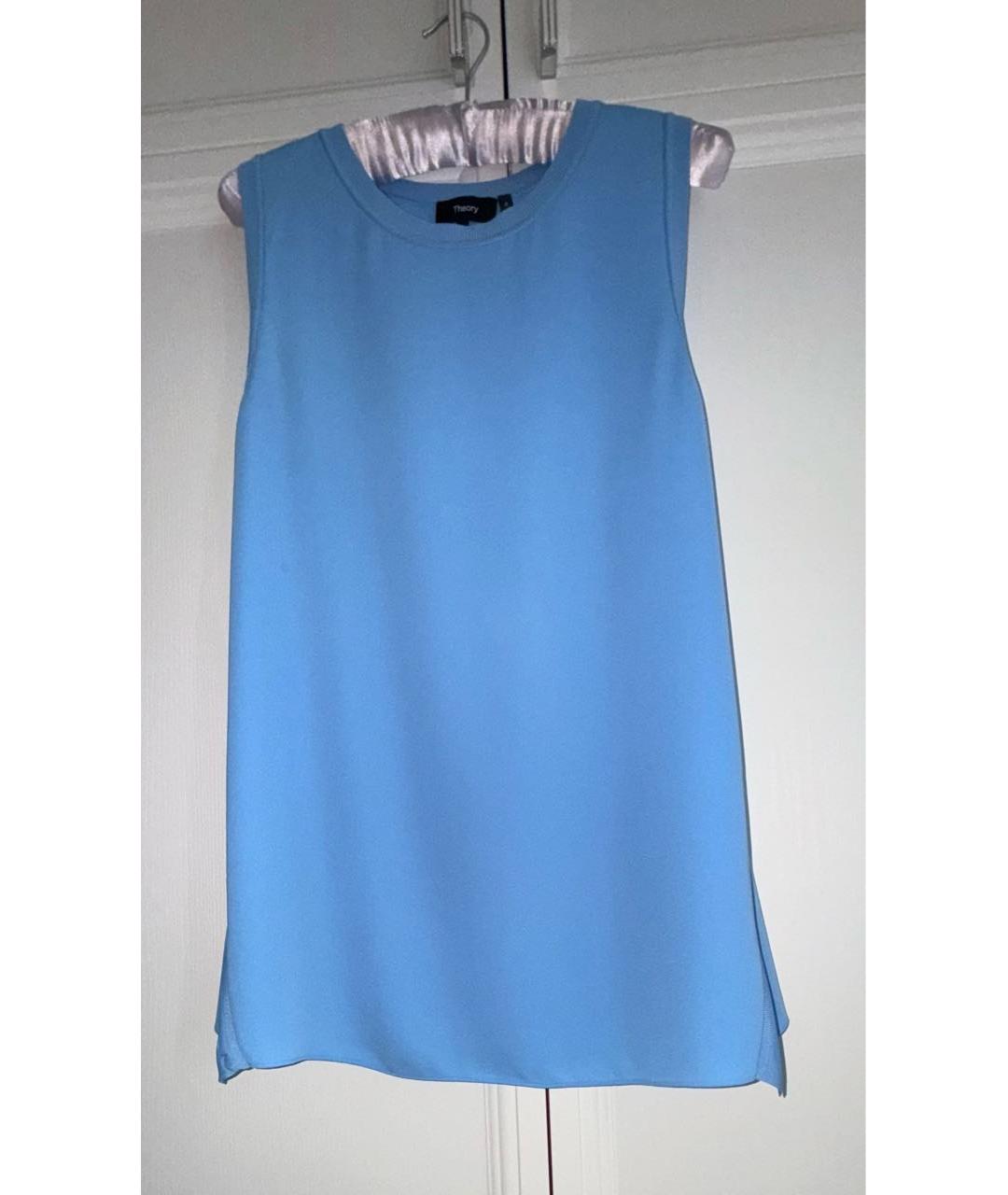 THEORY Голубой креповый костюм с брюками, фото 2