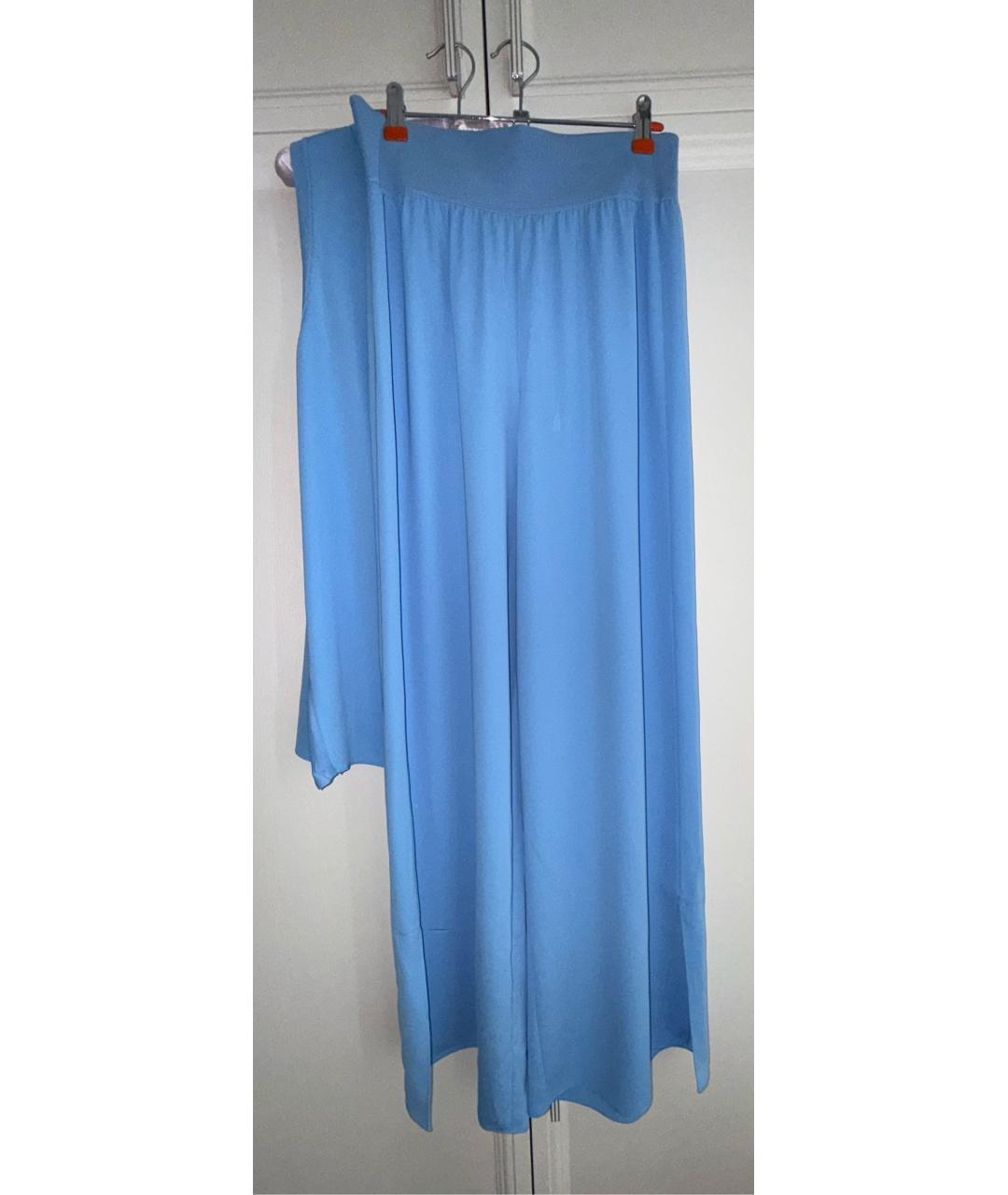 THEORY Голубой креповый костюм с брюками, фото 3