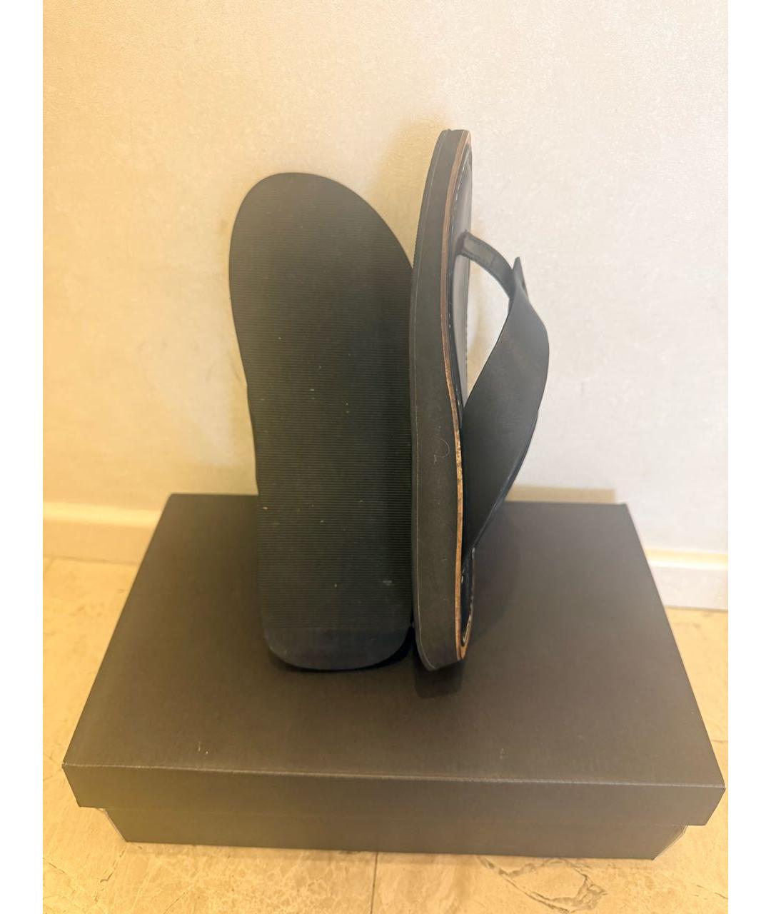 RAG & BONE Черные кожаные шлепанцы, фото 3