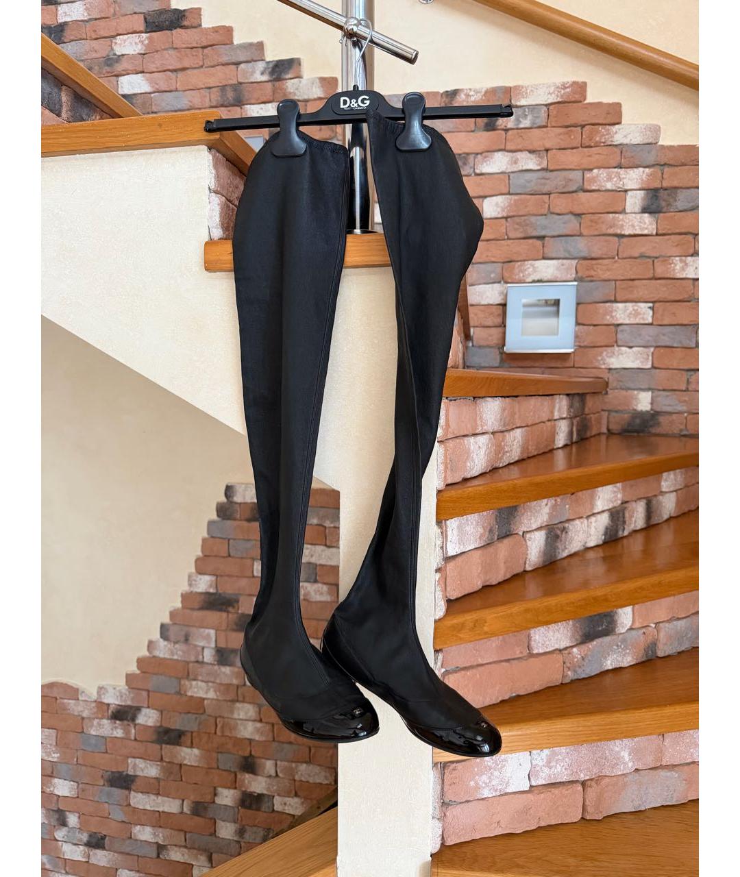 CHANEL Черные ботфорты, фото 9