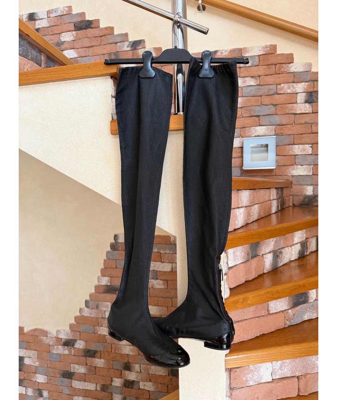CHANEL Черные ботфорты, фото 4