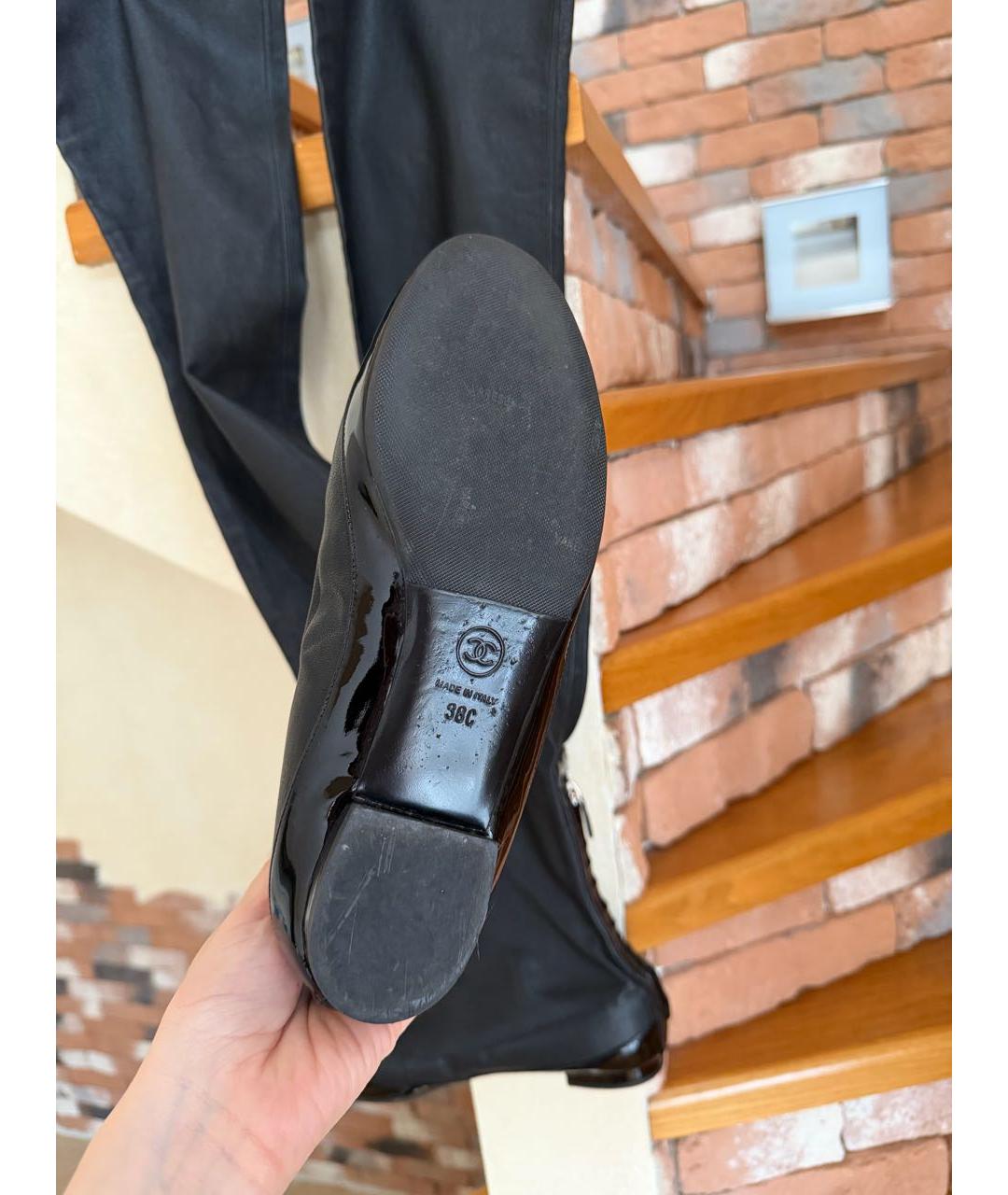 CHANEL Черные ботфорты, фото 6