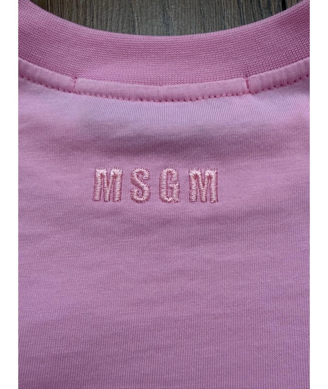 MSGM Розовая хлопковая футболка, фото 6