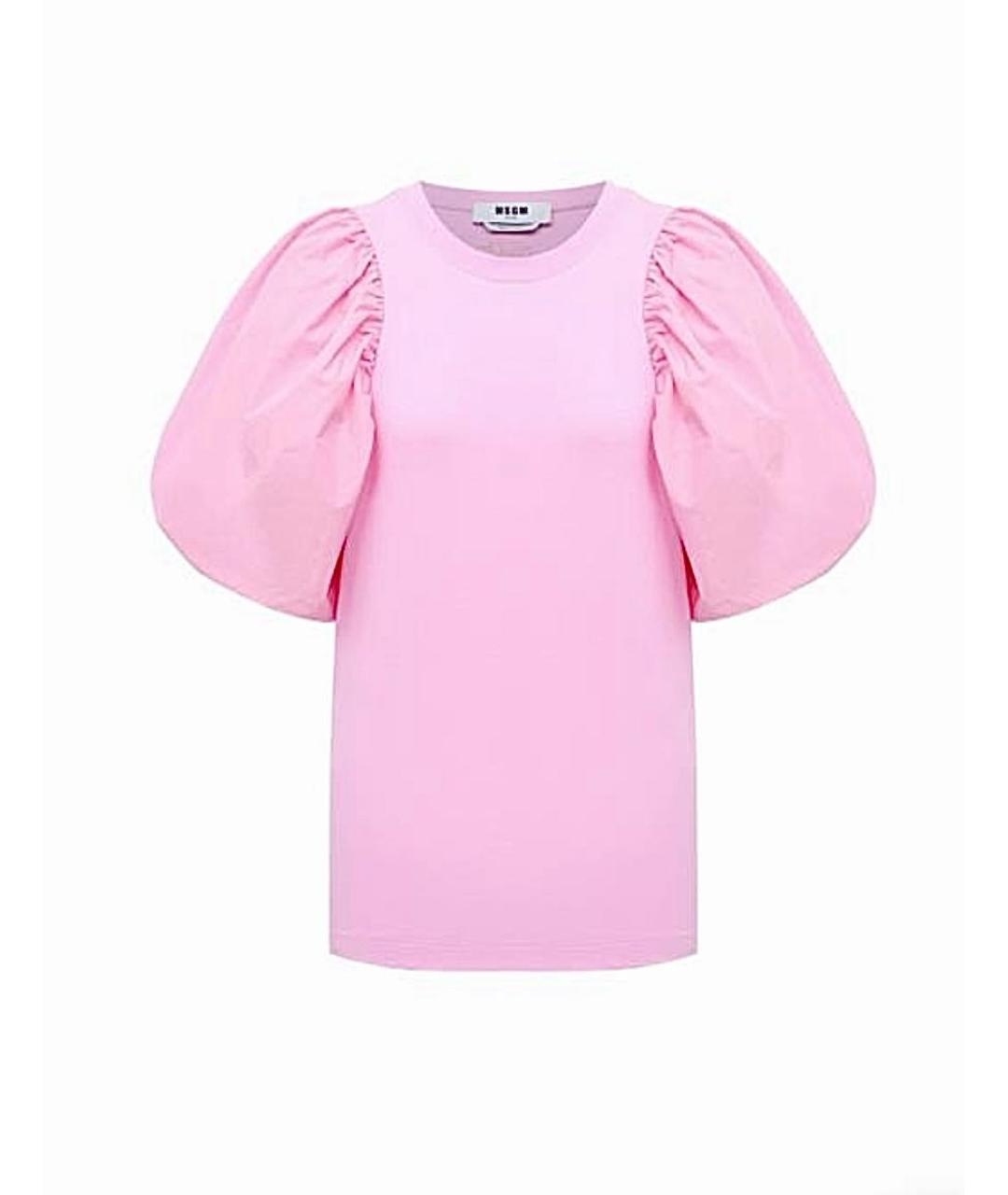 MSGM Розовая хлопковая футболка, фото 9