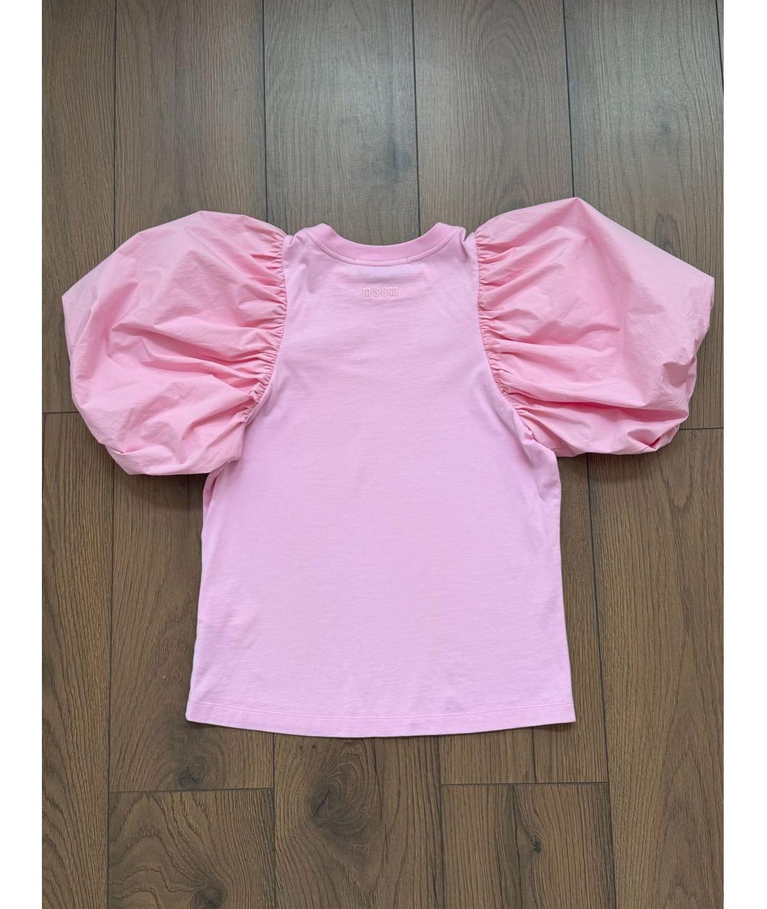 MSGM Розовая хлопковая футболка, фото 2