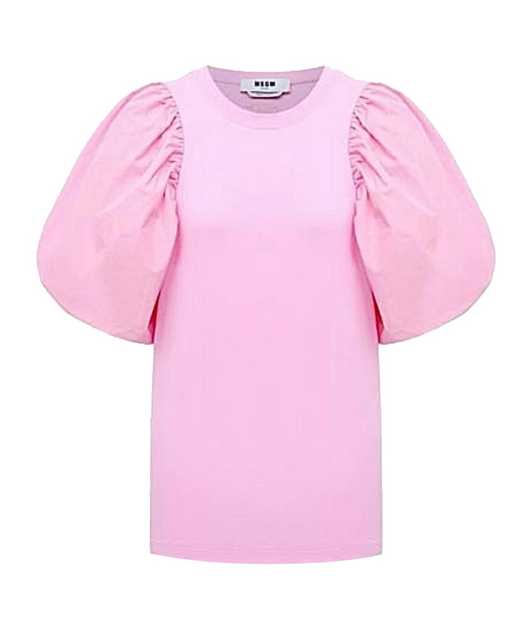 MSGM Розовая хлопковая футболка, фото 1