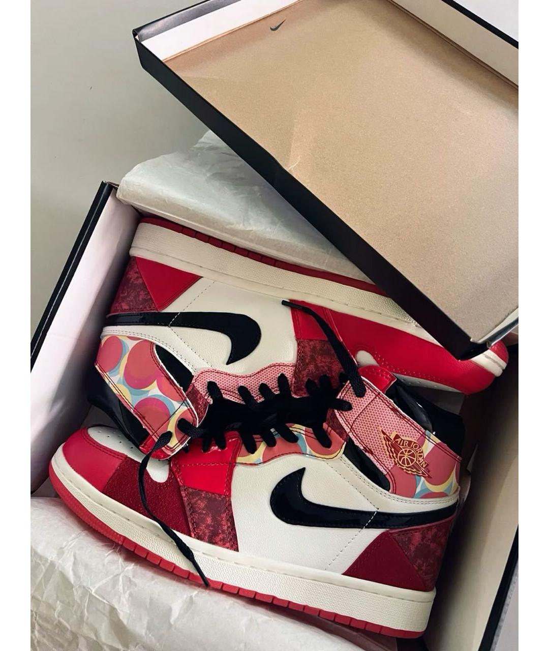 JORDAN Красные кожаные кеды, фото 4